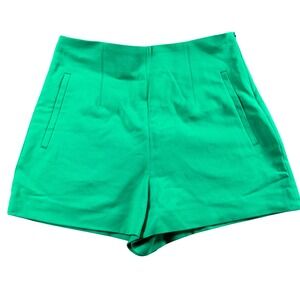 Zara Green High Waisted Tailored Shorts Size Medium NWT pinup  preppy retro